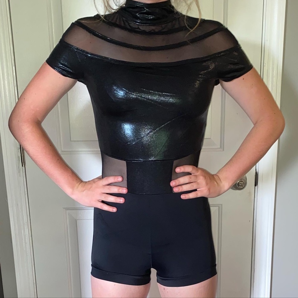 Black unitard dance costume